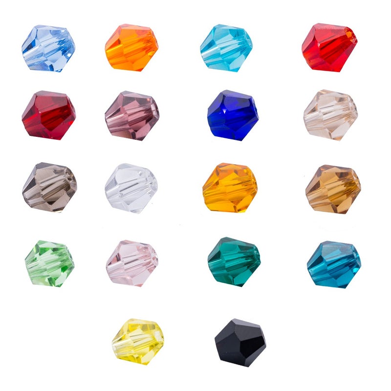 LONGWIN Lot 900pcs Glass Bicone Beads 6mm Crystal Beads Jewelry Making Supply for DIY Projects, Bracelets, Necklaces, Earrings - Image 2